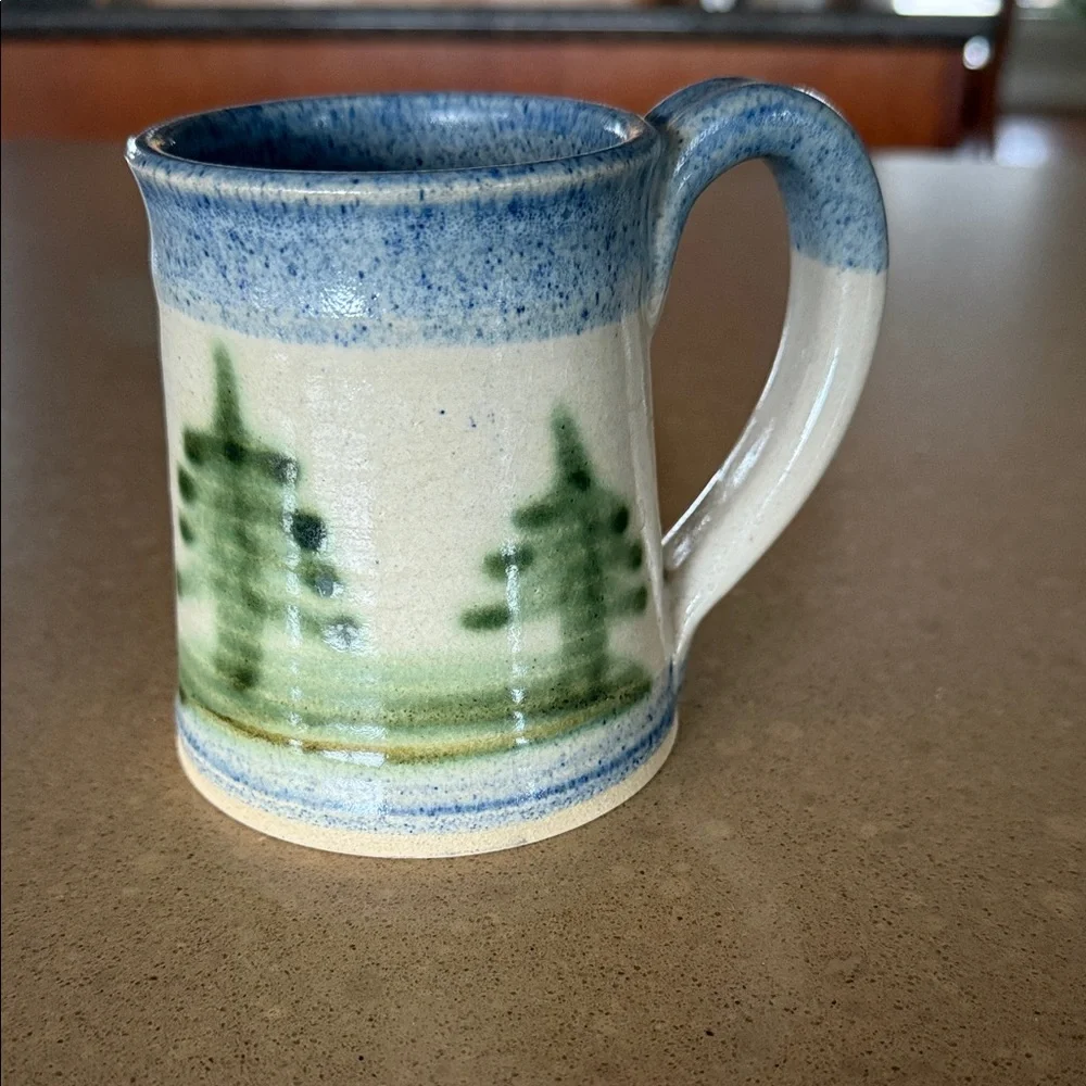 Handcrafted Ceramic Mug with Tree Design - Picture 1 of 2